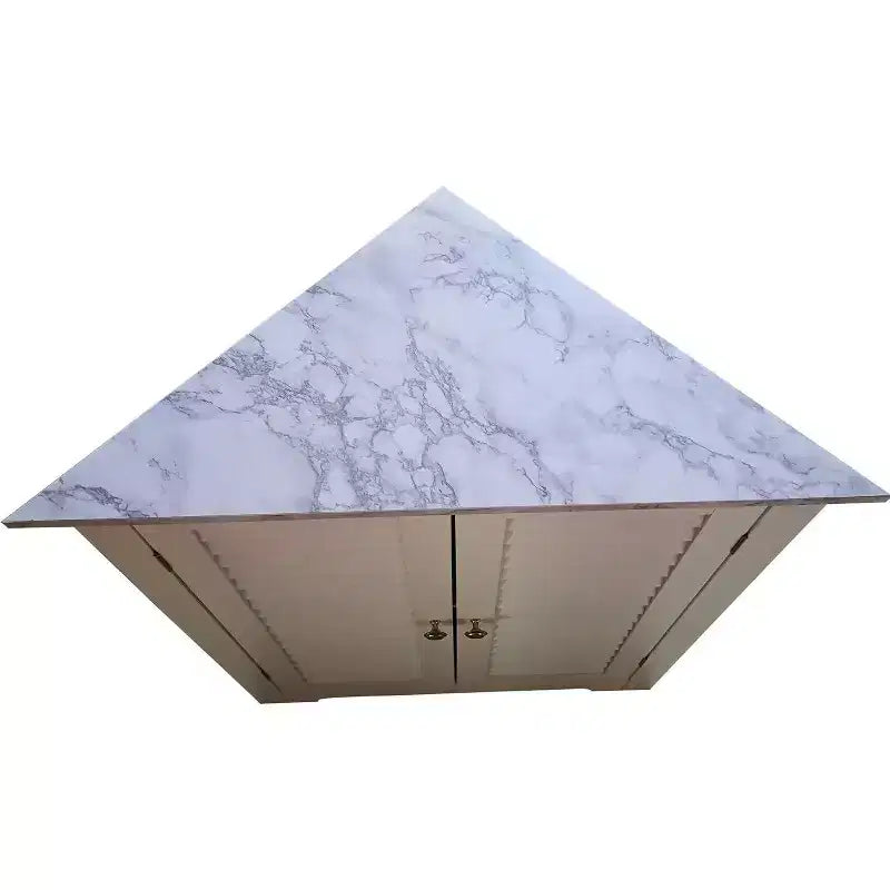 Mobiletto angolare da bagno con ripiani, bianco