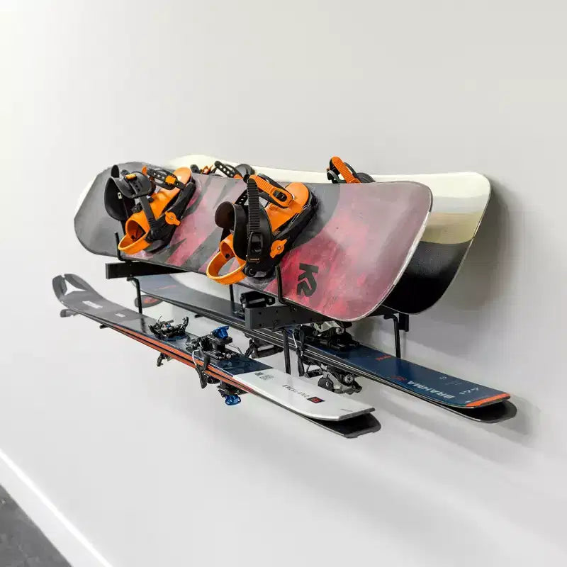 Organizzatore Orizzontale da Parete per Snowboard e Sci | Stoccaggio Salvaspazio