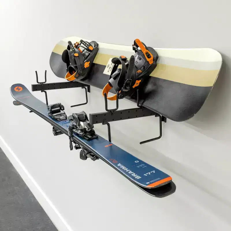 Organizzatore Orizzontale da Parete per Snowboard e Sci | Stoccaggio Salvaspazio