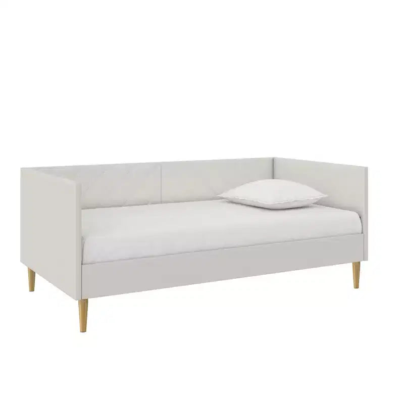 Divano letto singolo imbottito grigio chiaro | Camera da letto e camera degli ospiti moderne