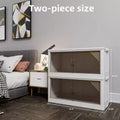 2-Pack 31.5 Wide Transparent Plastic Storage Cabinets: Stackable, Folding, Open Front - Ideal for Closet Organization