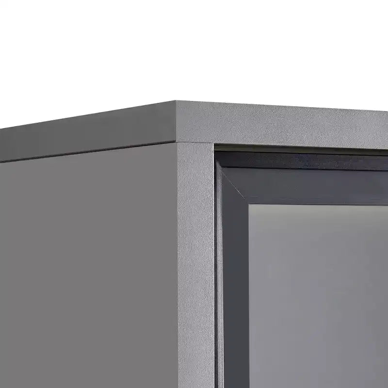Vetrinetta Illuminata con LED, Porta in Vetro Temperato, 2 Cassetti e Ripiani Regolabili, Grigia