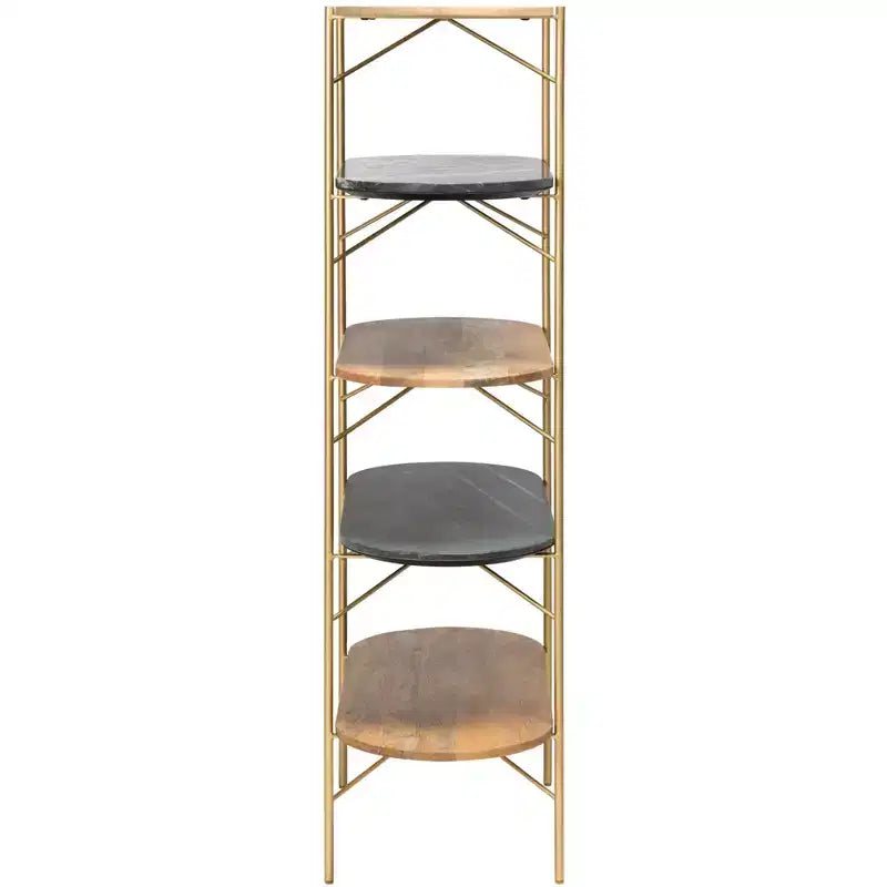 Libreria in marmo con finitura naturale e nera | Elegante mobile contenitore per esposizione