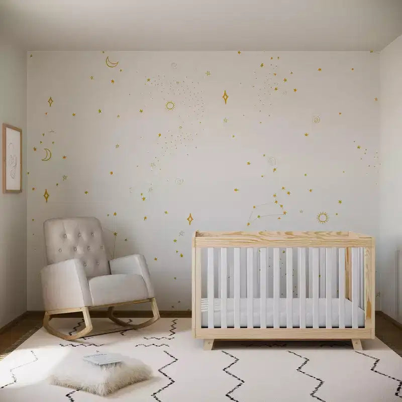Sedia a dondolo da asilo nido con seduta e braccioli imbottiti per la cameretta del bambino