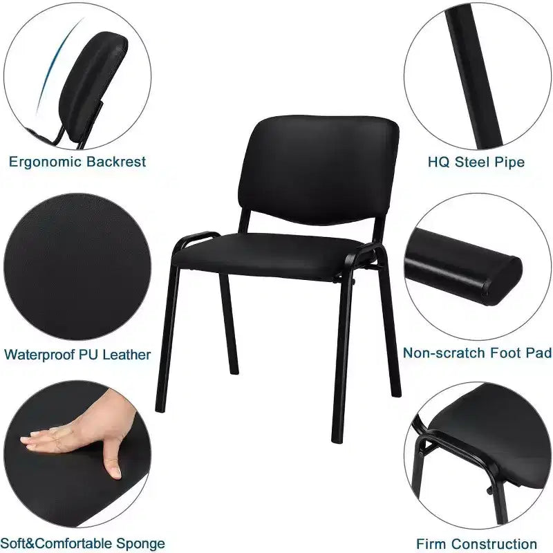 Sedie impilabili in PU per sala d'attesa e sala riunioni, set da 5