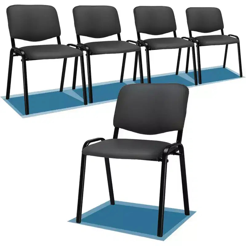 Sedie impilabili in PU per sala d'attesa e sala riunioni, set da 5