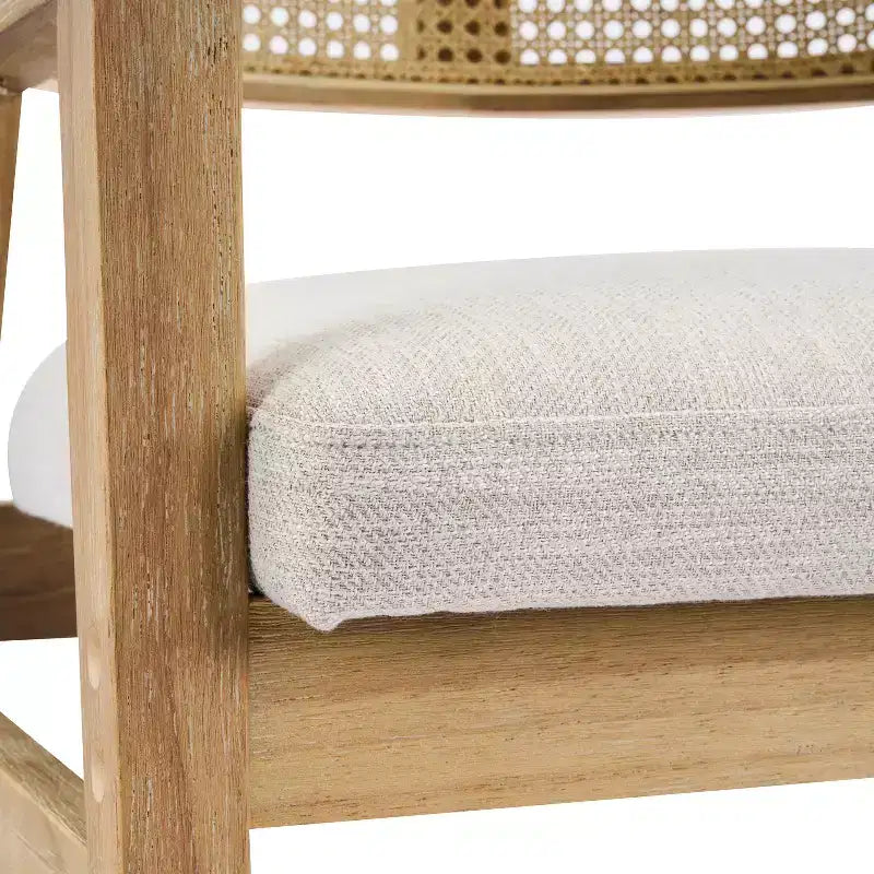 Set da pranzo allungabile 5 pezzi Mid-Century Modern con sedie con schienale in canna intrecciata