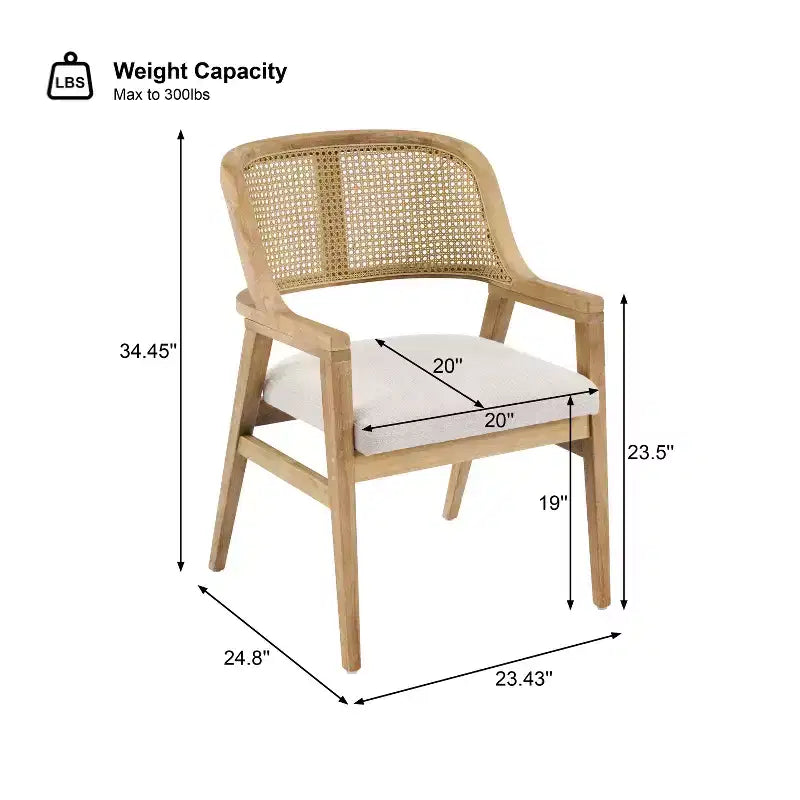 Set da pranzo allungabile 5 pezzi Mid-Century Modern con sedie con schienale in canna intrecciata