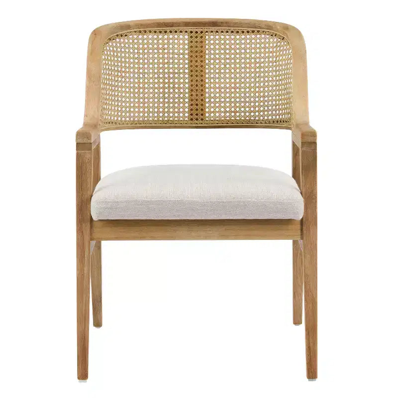 Set da pranzo allungabile 5 pezzi Mid-Century Modern con sedie con schienale in canna intrecciata