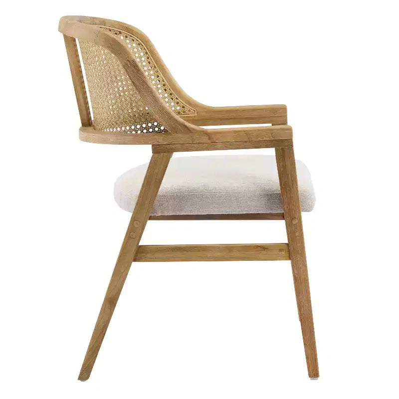 Set da pranzo allungabile 5 pezzi Mid-Century Modern con sedie con schienale in canna intrecciata