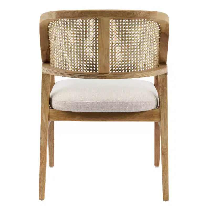 Set da pranzo allungabile 5 pezzi Mid-Century Modern con sedie con schienale in canna intrecciata