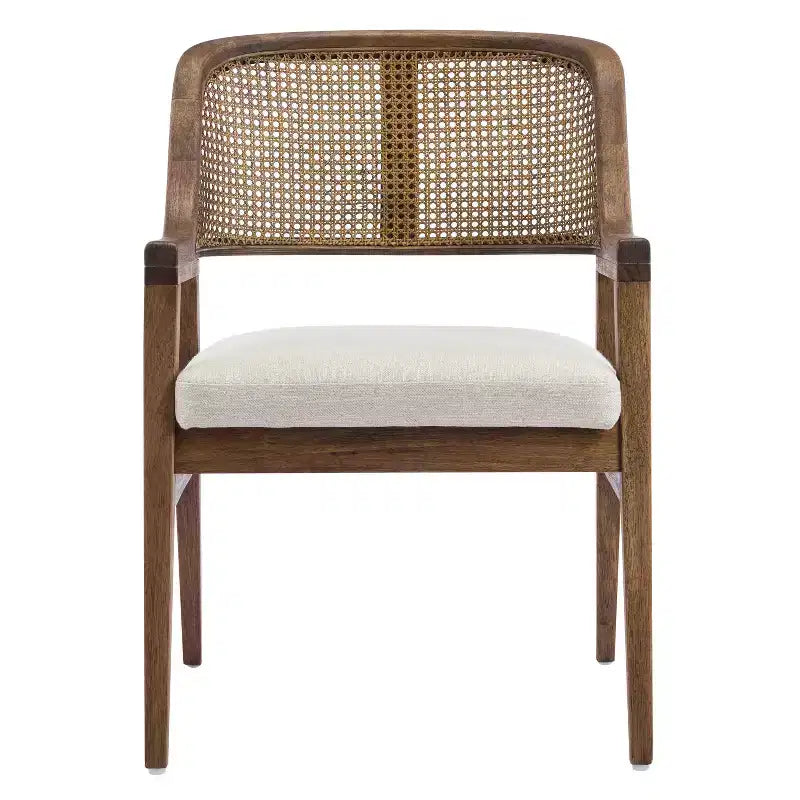 Set da pranzo allungabile 5 pezzi Mid-Century Modern con sedie con schienale in canna intrecciata