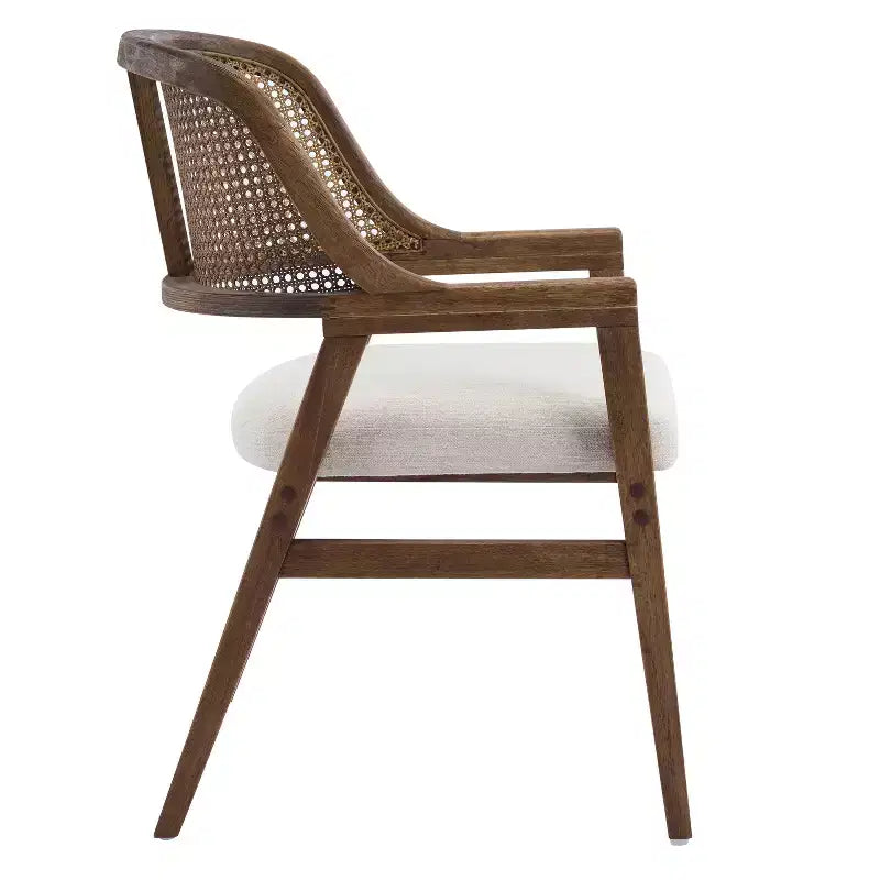 Set da pranzo allungabile 5 pezzi Mid-Century Modern con sedie con schienale in canna intrecciata