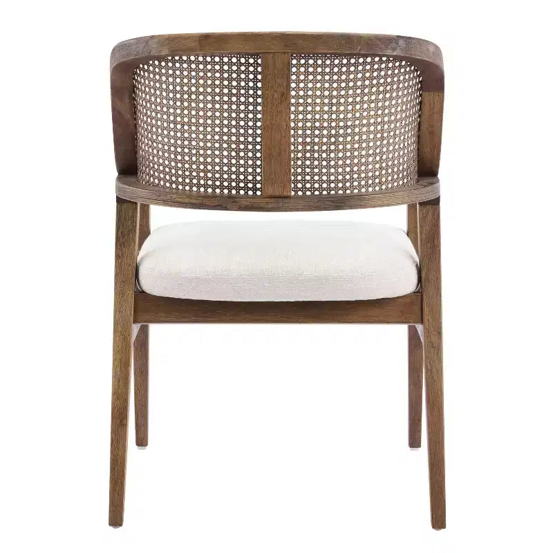 Set da pranzo allungabile 5 pezzi Mid-Century Modern con sedie con schienale in canna intrecciata