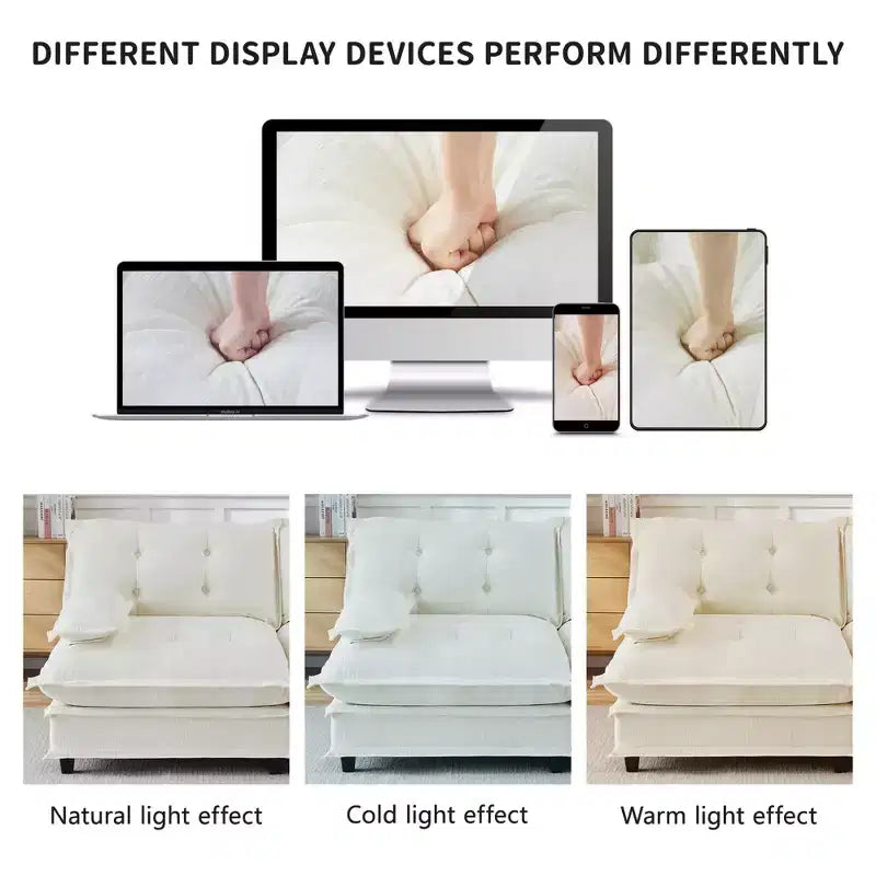 Divano componibile a U da 107" in ciniglia con chaise longue