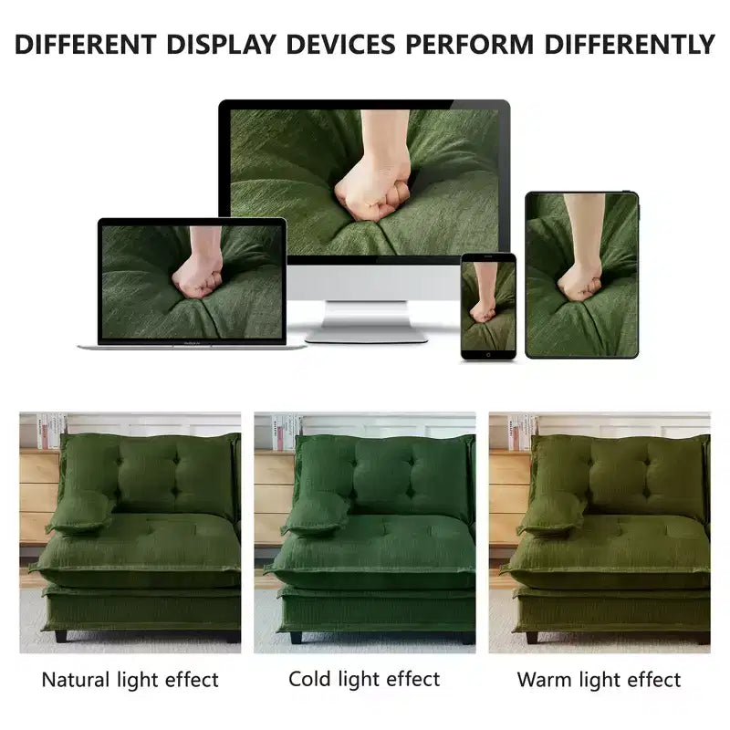 Divano componibile a U da 107" in ciniglia con chaise longue