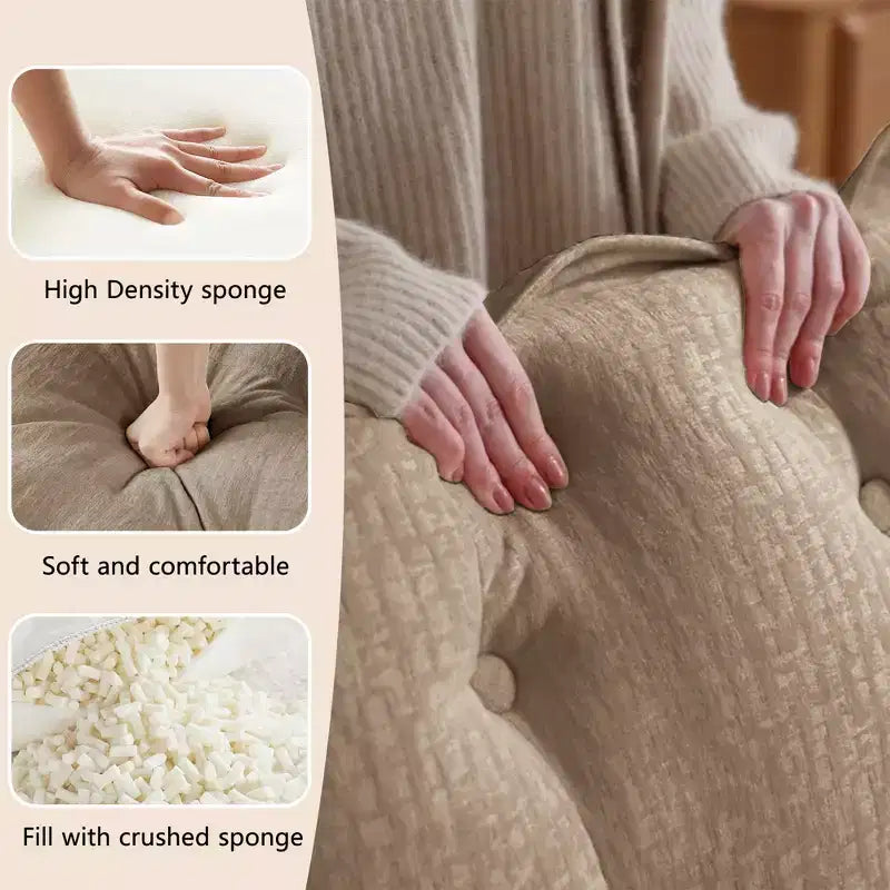 Divano componibile a U da 107" in ciniglia con chaise longue