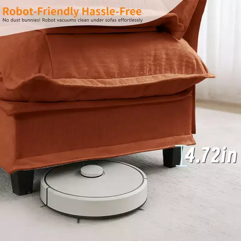Divano componibile a U da 107" in ciniglia con chaise longue