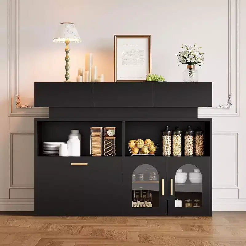 Mobile bar da caffè da 55" con 3 cassetti e stazione di ricarica integrata