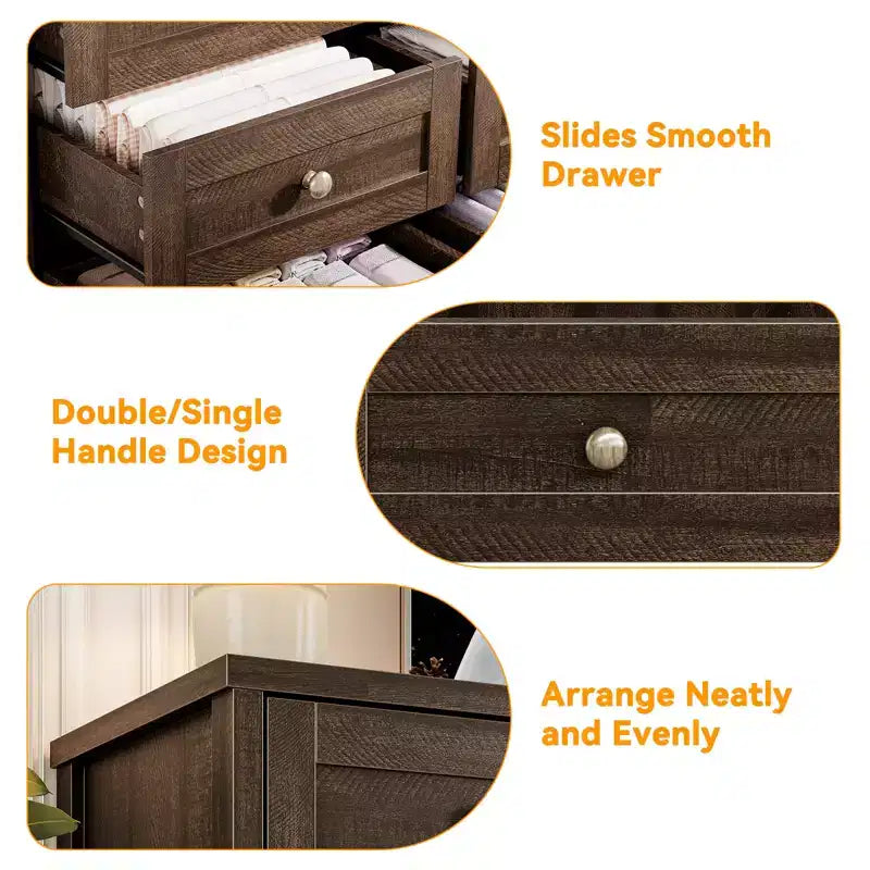 Cassettiere in legno resistenti con 12 cassetti, comò moderno per camera da letto, soggiorno o corridoio, mobile TV da 63" di larghezza per TV fino a 65"