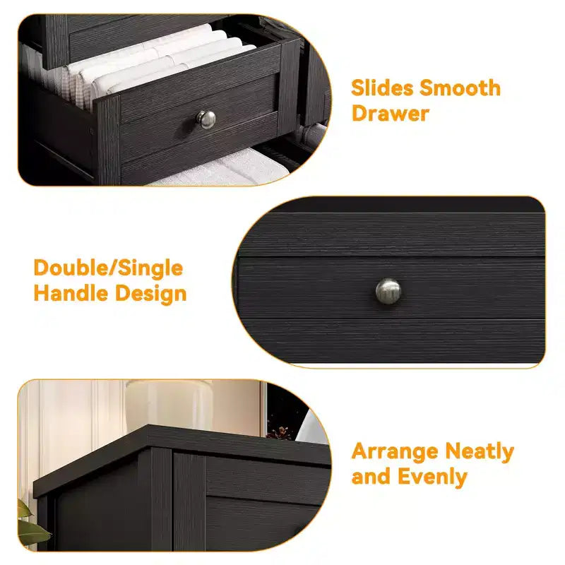 Cassettiere in legno resistenti con 12 cassetti, comò moderno per camera da letto, soggiorno o corridoio, mobile TV da 63" di larghezza per TV fino a 65"