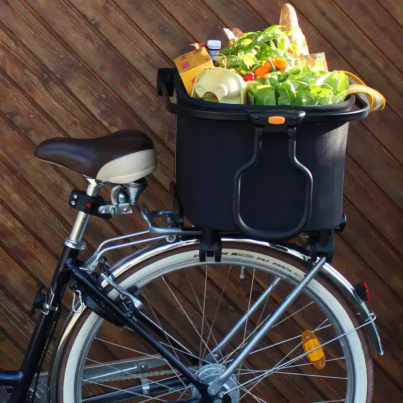 Cestino per bici a 2-in-1 e carrello multiuso per la spesa, Nero Melange