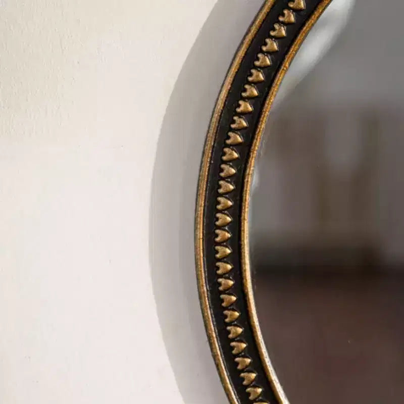 Specchio da parete rotondo con cornice dorata effetto vintage per soggiorno o camera da letto