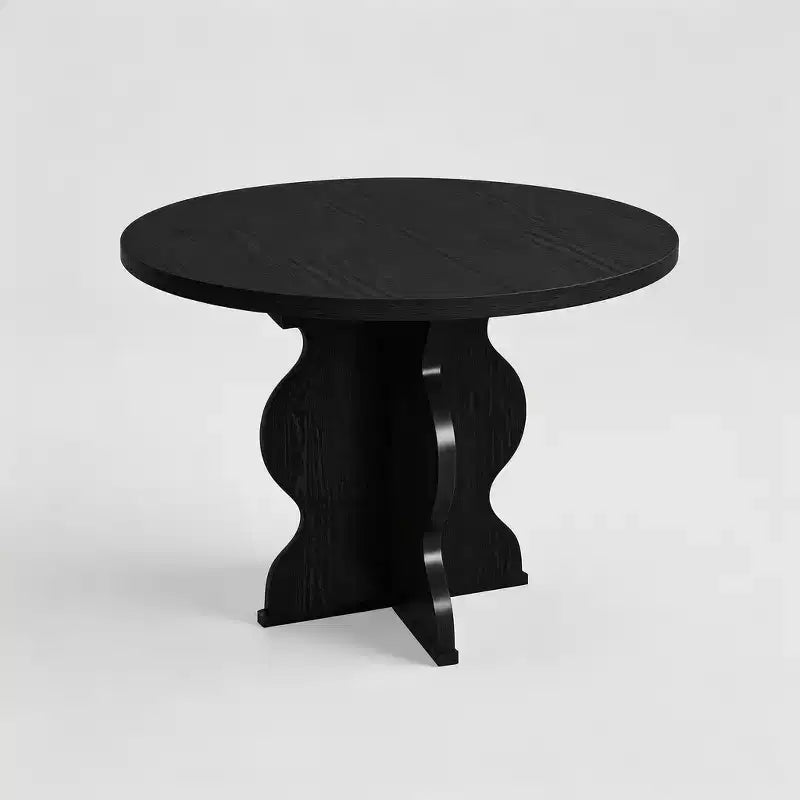Tavolo da pranzo rotondo allungabile da 63 pollici per 4-8 persone, tavolo da cucina ovale in legno stile rustico, piano spesso, gamba larga e ondulata, circolare, per cena, sala da pranzo, appartamento