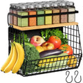 Home Collection Magnetic Fridge Shelf with Wood Lid Black