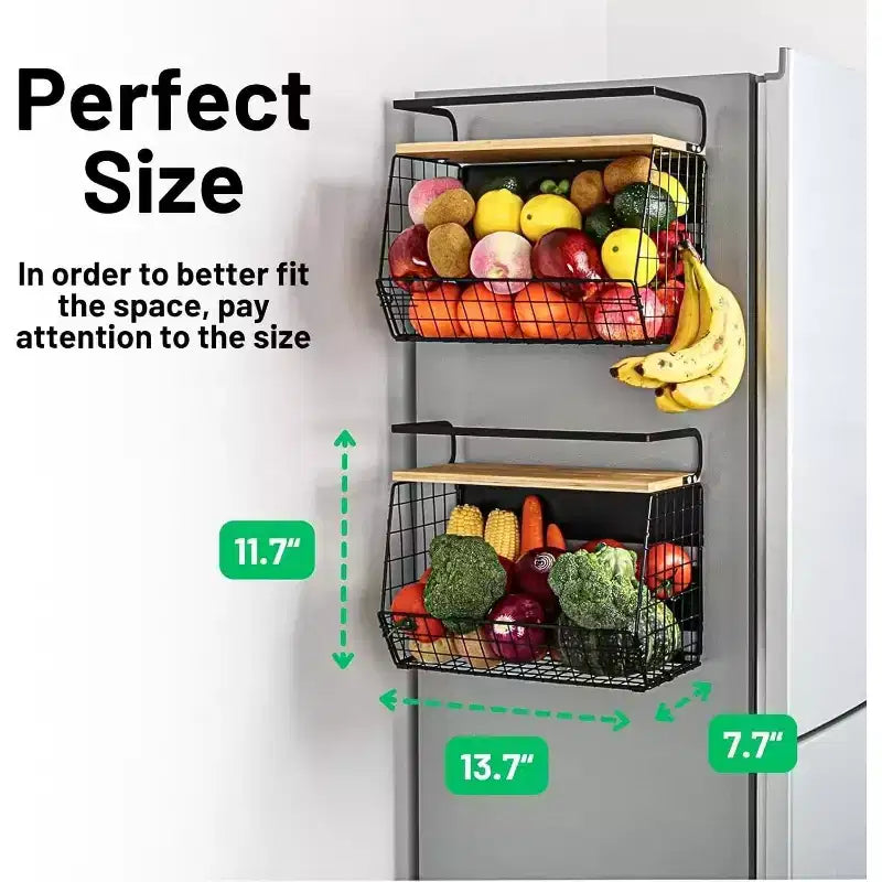 Home Collection Mensola Magnetica da Frigo con Coperchio in Legno Nera