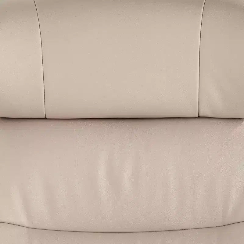Poltrona Reclinabile Manuale in Similpelle Color Fungo con Pouf Poggiapiedi