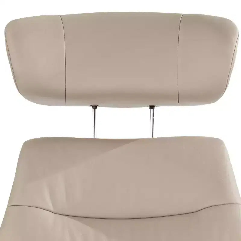 Poltrona Reclinabile Manuale in Similpelle Color Fungo con Pouf Poggiapiedi
