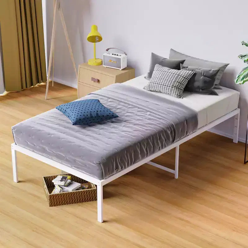 Base letto a piattaforma in metallo da 14 pollici con doghe in acciaio, da una piazza a king size